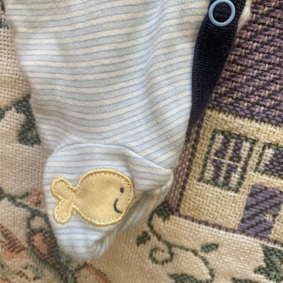 3/$15 SALE Vitamins Baby 3M Footies with Goldfish Detail - Picture 3 of 5
